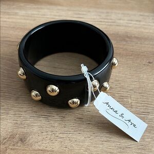 Anna & Ava Black Bracelet with Gold Accents